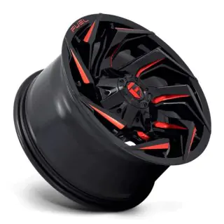 Kolo 22X10 - Alloy wheel D755 Reaction Gloss Black Milled W/ RED Tint