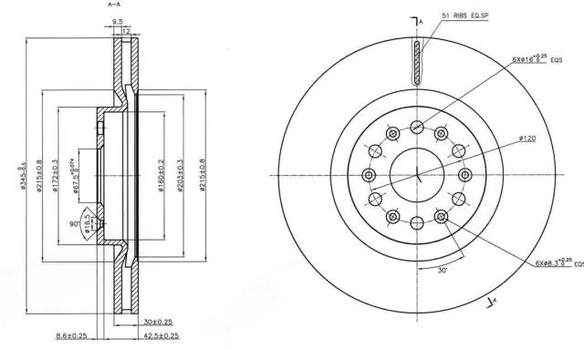 Brzdový kotouč - přední