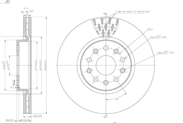 Brzdový kotouč - přední