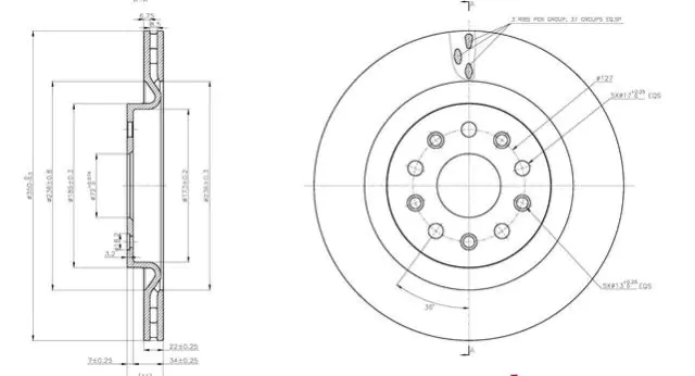 Brzdový kotouč - zadní