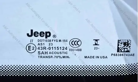 2019 - 23 JEEP WRANGLER JL,2020 - 24 JEEP GLADIATOR -čelní okno